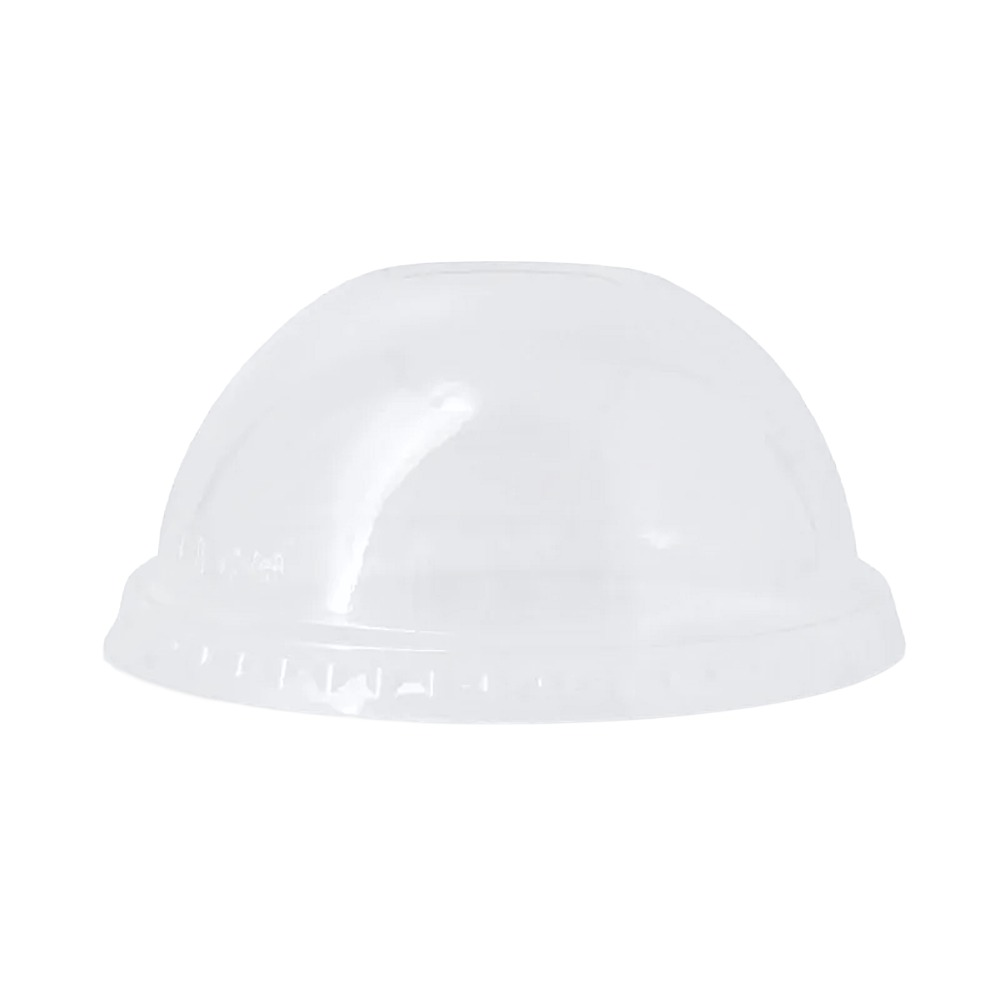 Coperchi a cupola senza foro compostabili per bicchieri da 400-500 ml, 50 pz. Ideali per asporto di bevande e dessert, resistenti e 100% eco-friendly.