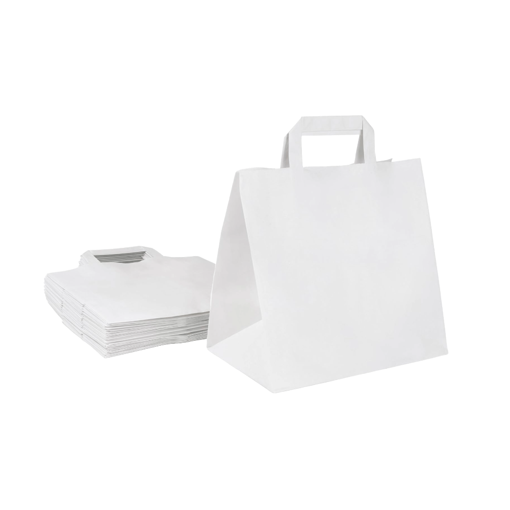 300 buste shopper carta bianca manici, perfette per il tuo business.