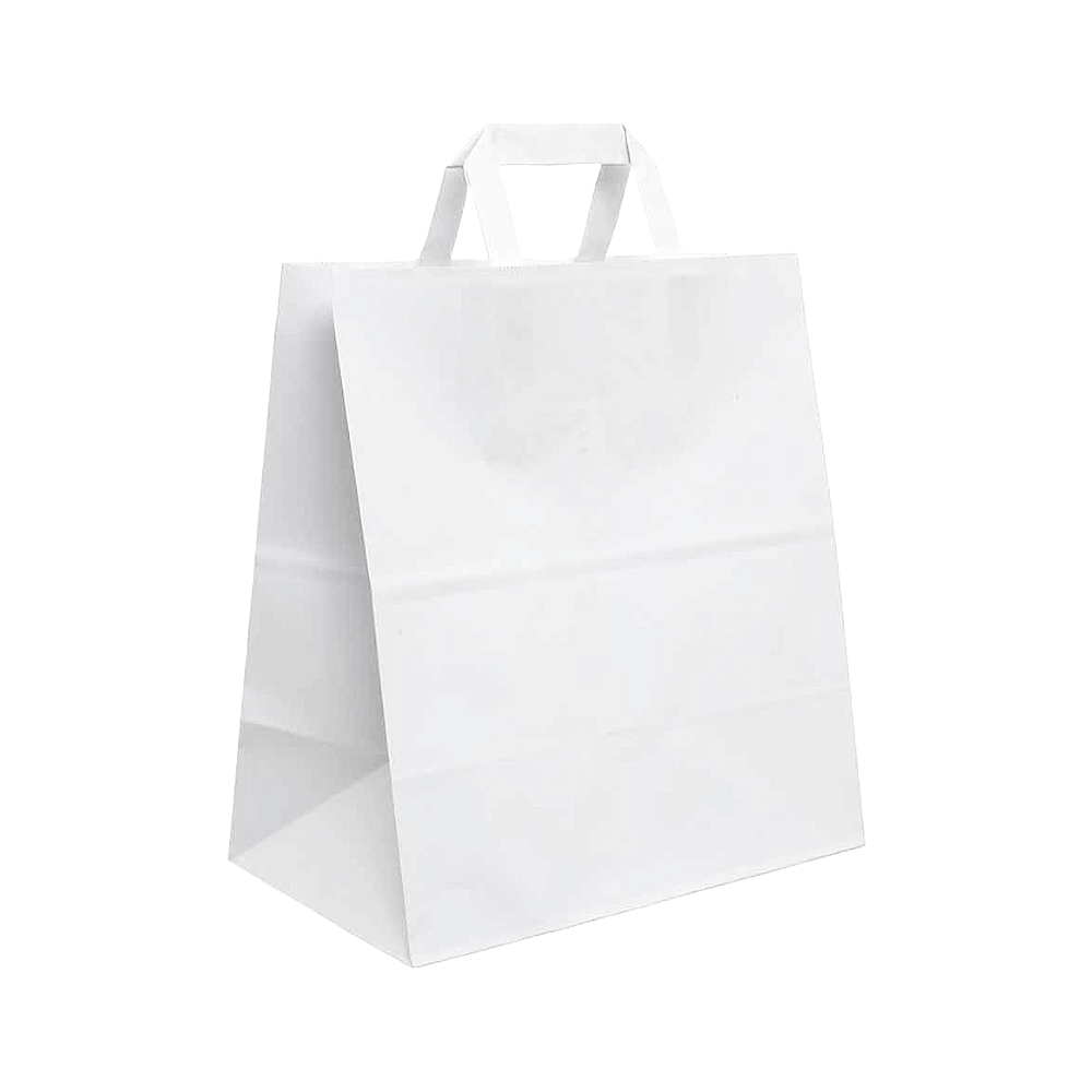 Eleganti buste shopper bianche con manici, confezione da 300.