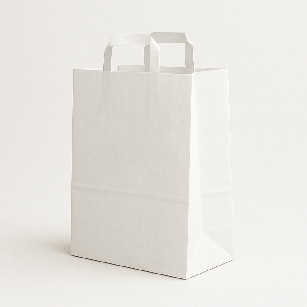 Buste shopper carta bianca 22x10x28 cm - confezione 250 pezzi