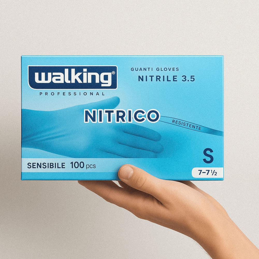 Guanti in nitrile blu ambidestri per lavoro di precisione