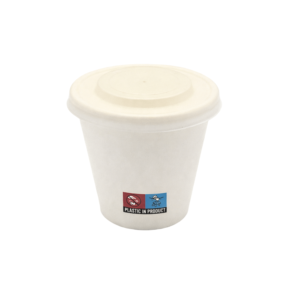 bicchiere caffè compostabile con coperchio