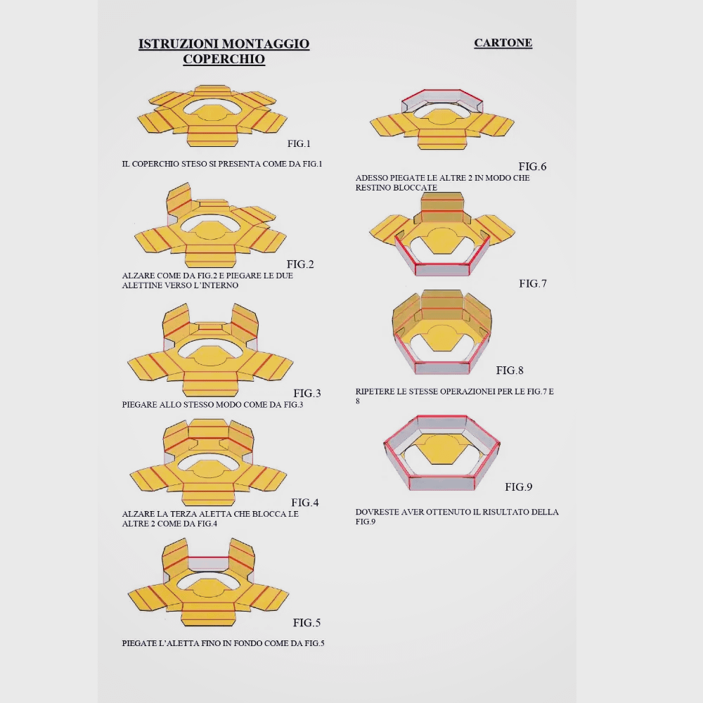 Foglio illustrativo montaggio bidone carta 95 lt.