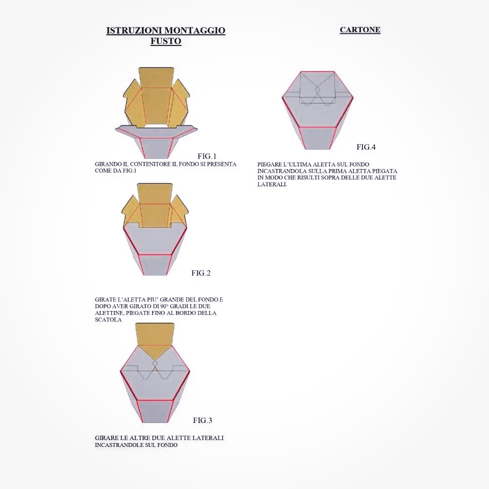 Foglio illustrativo montaggio bidone rifiuti 95 lt.