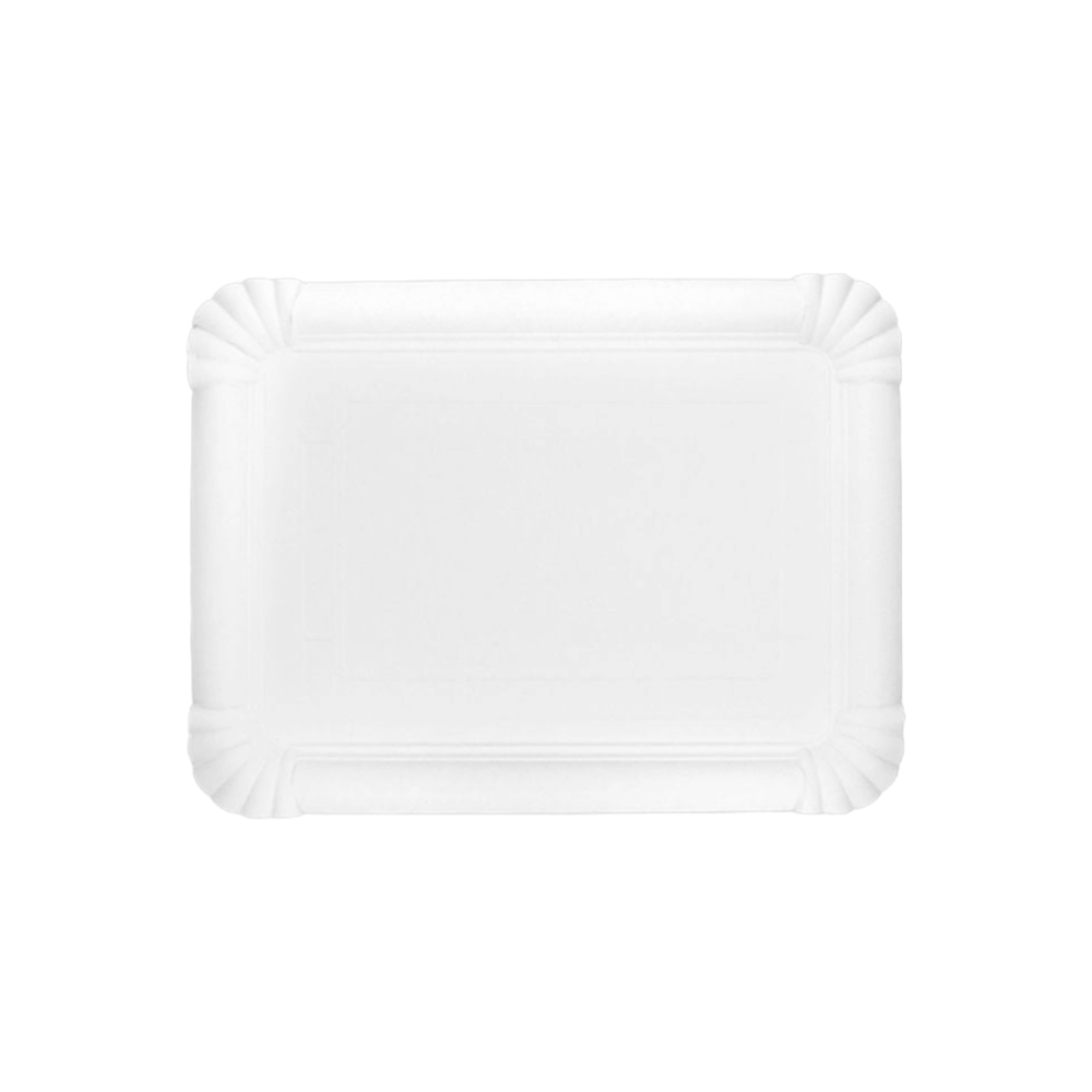 TESSERA BIO Piatti Di Carta Rettangolari 16x20 Cm - Biodegradabili E Compostabili, 250 Pezzi, Bianco, Per Feste E Catering - 4