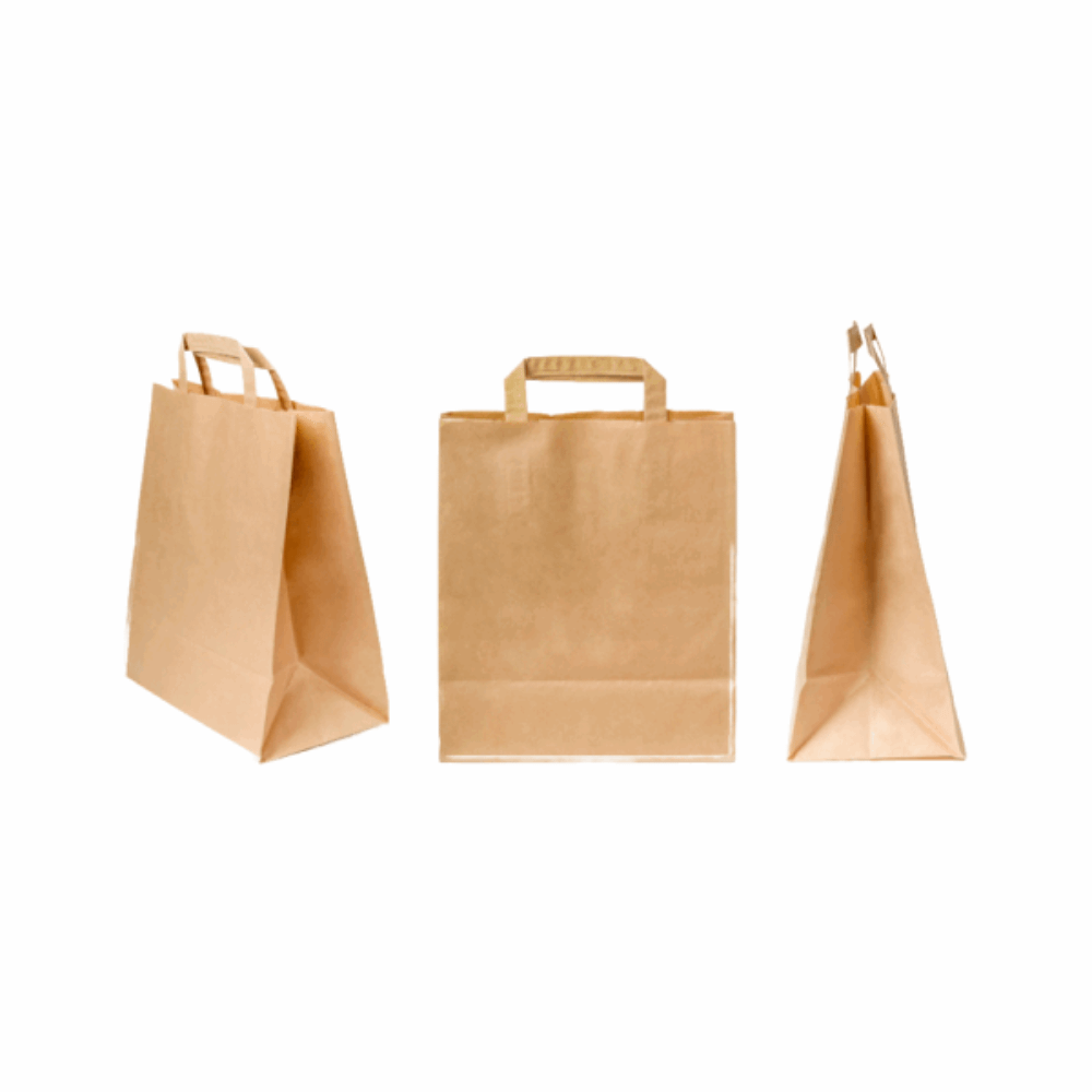 Shoppers in carta avana riciclata 26+14x32 cm 250 pz - immagine 2