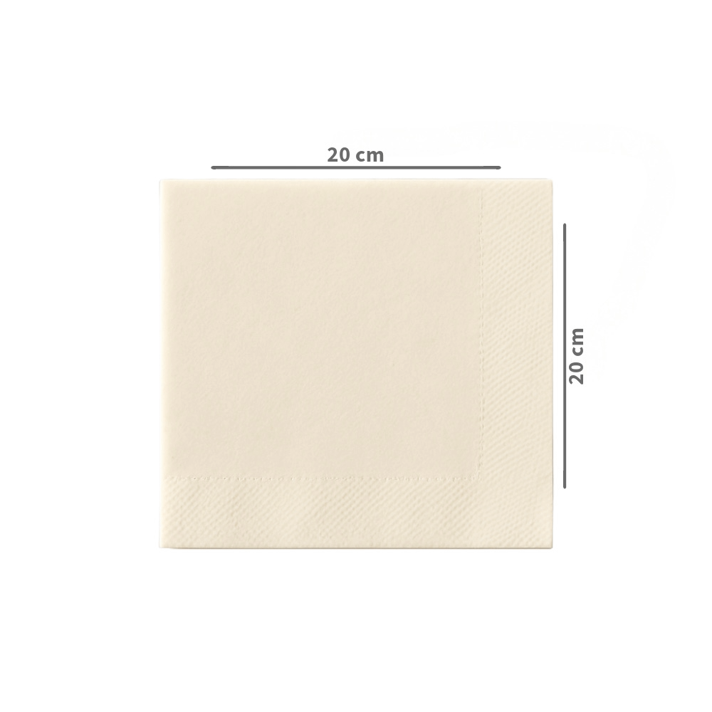 Tovaglioli compostabili avorio 40x40 cm 1 velo, monouso, pratici e perfetti per ristoranti eleganti.