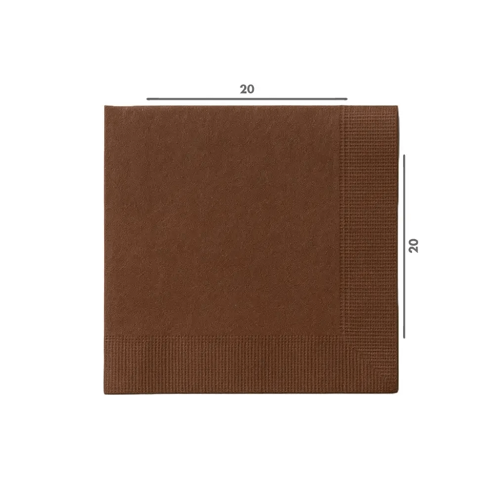 Tovaglioli grandi 2 veli color cioccolato 40x40 cm 100 pz - immagine 3