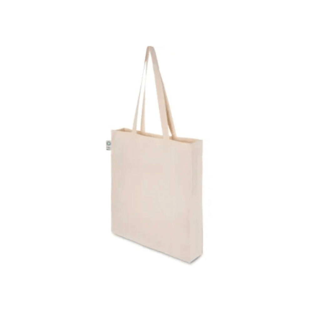 Sacs à provisions en coton biologique 38x42x8 cm, idéals pour une utilisation pratique et écologique.