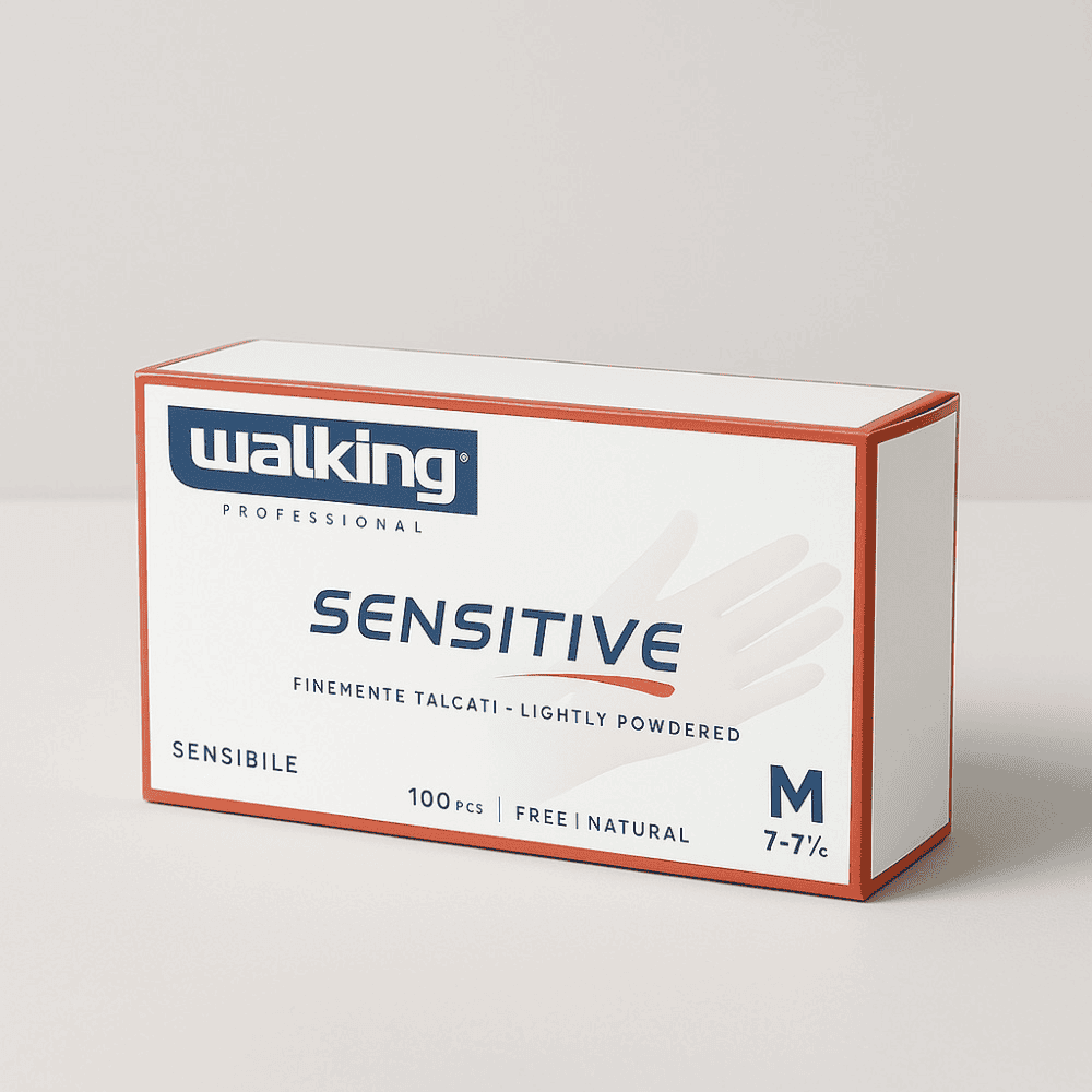 Gants en latex blanc taille S 100 pcs, vue de dessus