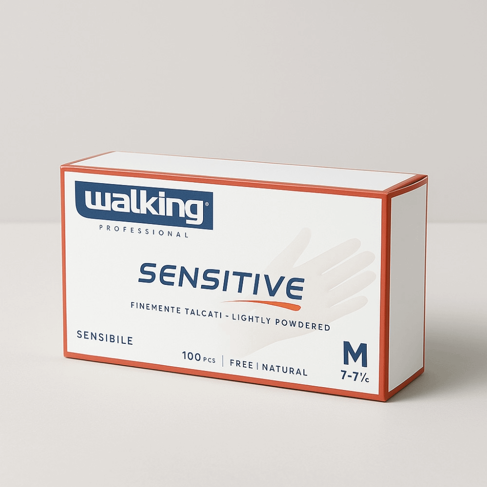 Gants jetables en latex blanc taille S 100 pcs, vue de dessus