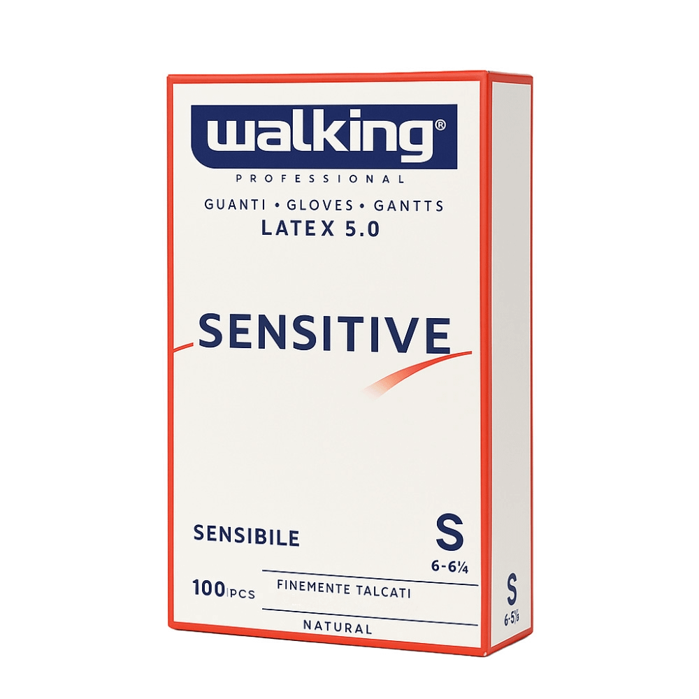 Gants jetables en latex blanc taille S 100 pcs, vue latérale