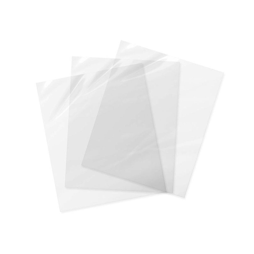 Feuilles transparentes compostables NatureFlex™ 90×90 cm pour aliments, certifiées UNI EN 13432.