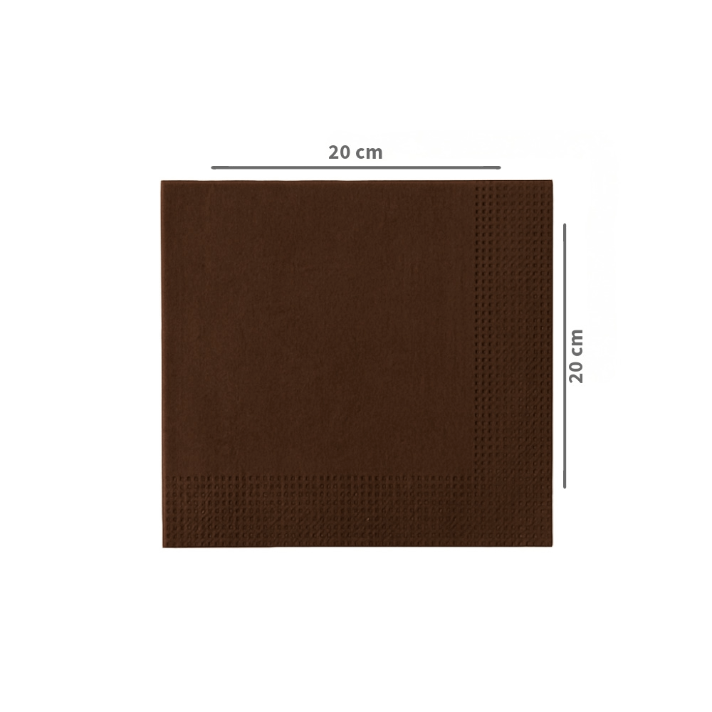 Personnalisation de serviettes de table couleur chocolat 40x40 cm pour événements