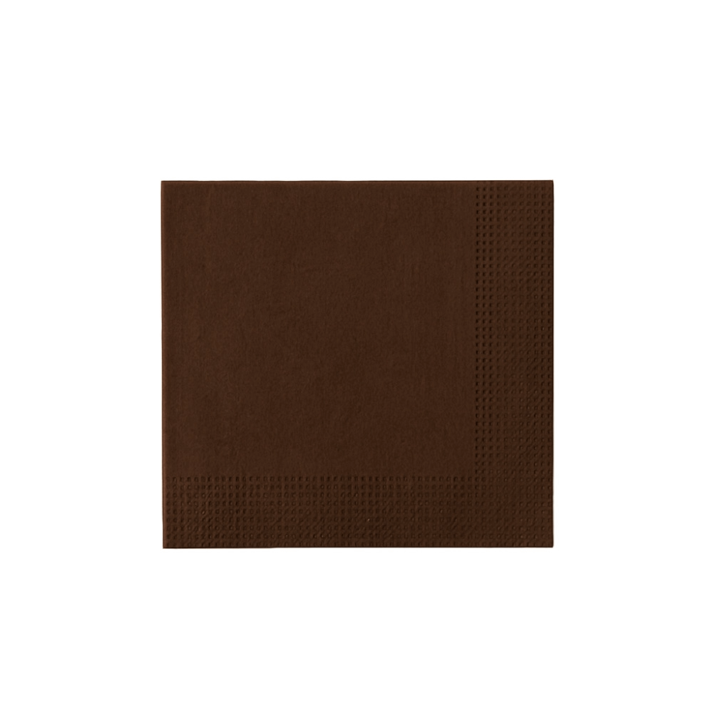 Serviettes en ouate chocolat 33x33 cm pour restaurants et bars.