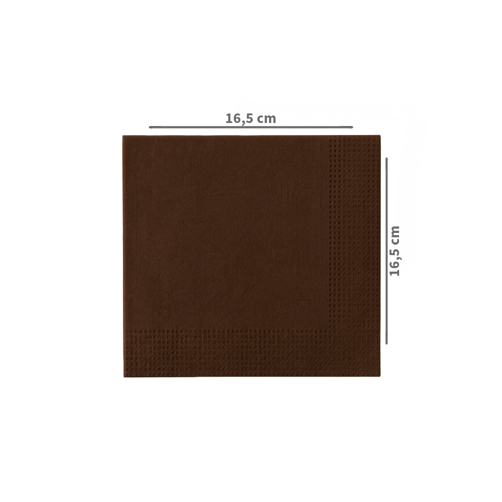 Paquet économique de 1000 serviettes couleur chocolat pour professionnels.