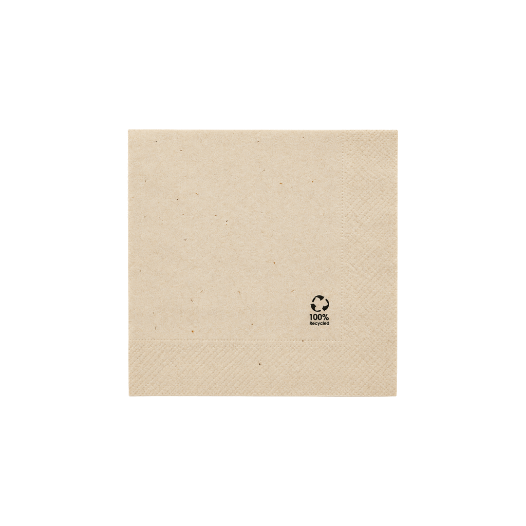 Tovagliolini di carta 2 veli 20x20 cm, confezione da 200 pezzi, compostabili e biodegradabili.