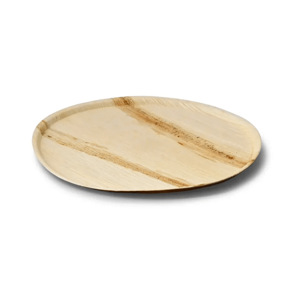 Plats ronds en feuilles de palmier, ø 30 cm, lot de 25, compostables et biodégradables.