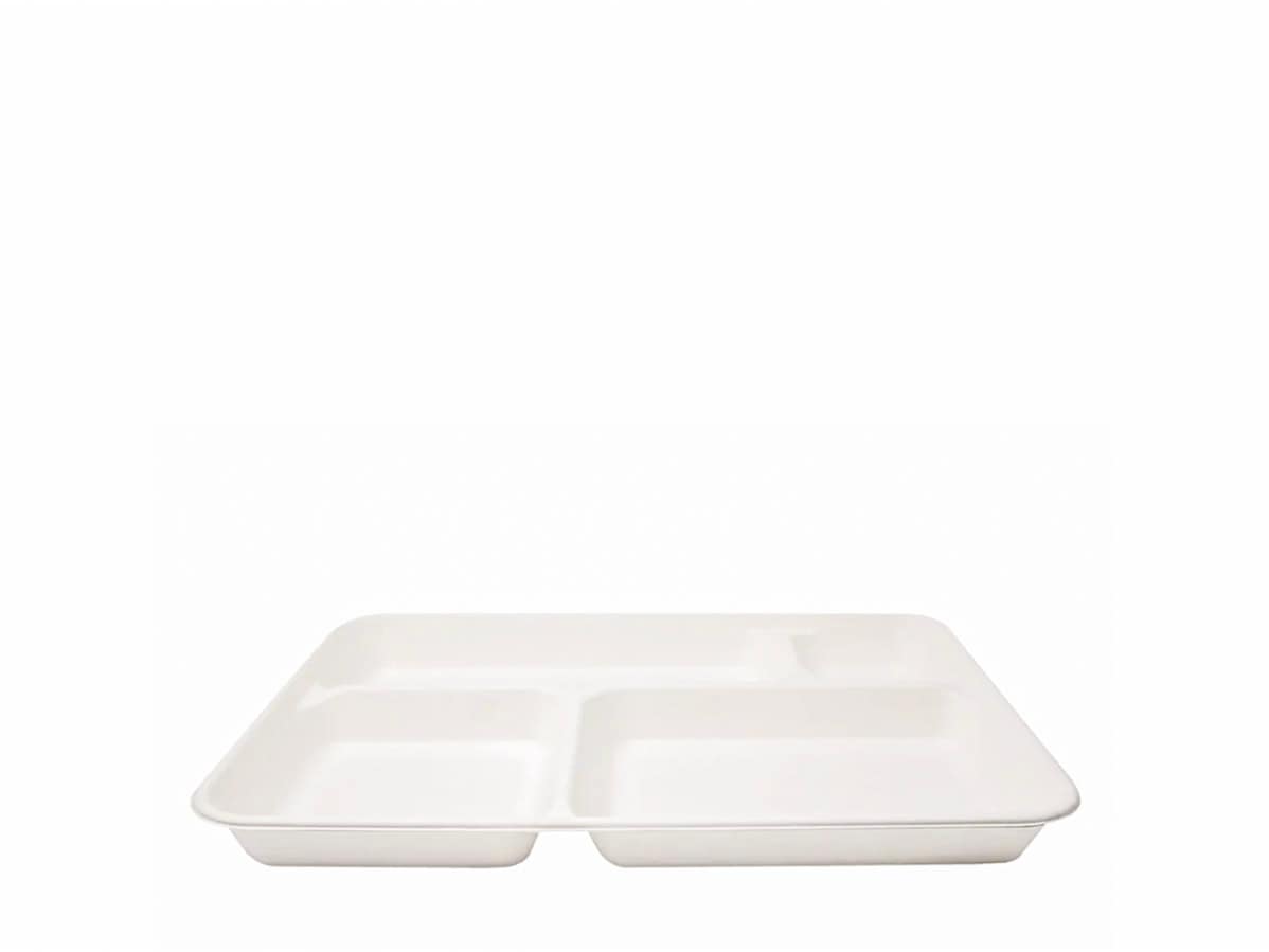 Plateaux de cantine compostables avec compartiments pour restauration collective