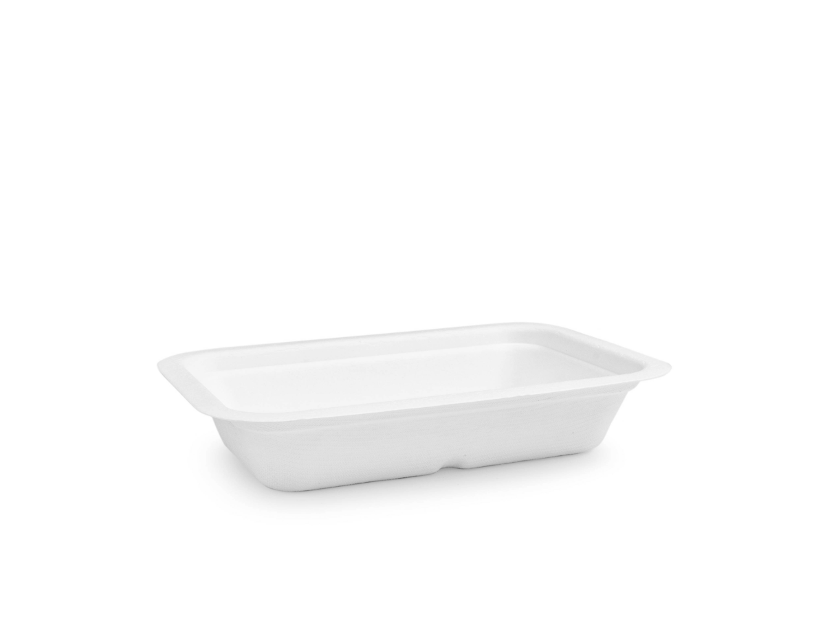 Vaschette in polpa di cellulosa compostabili per alimenti caldi e freddi