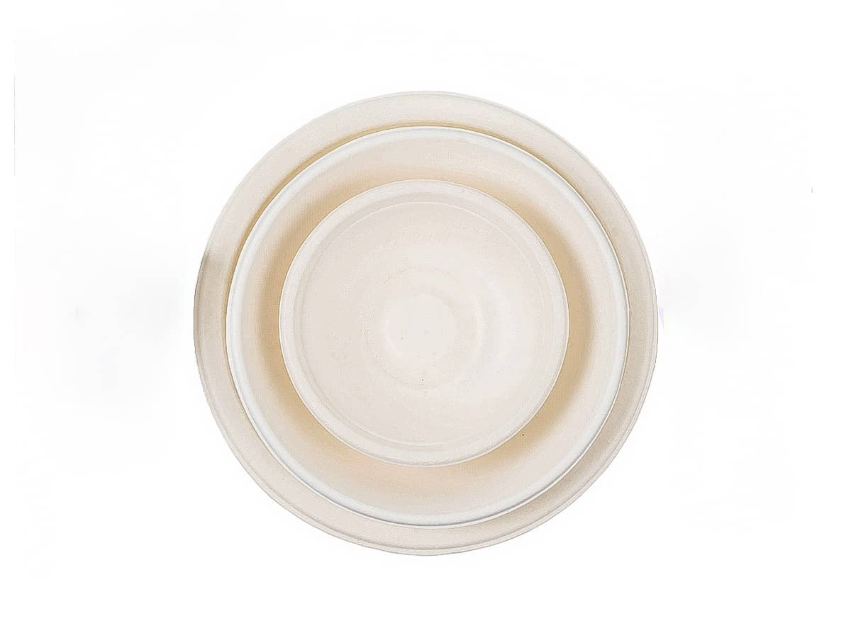 Assiettes en papier compostables biodégradables avec revêtement imperméable, pour aliments chauds et froids