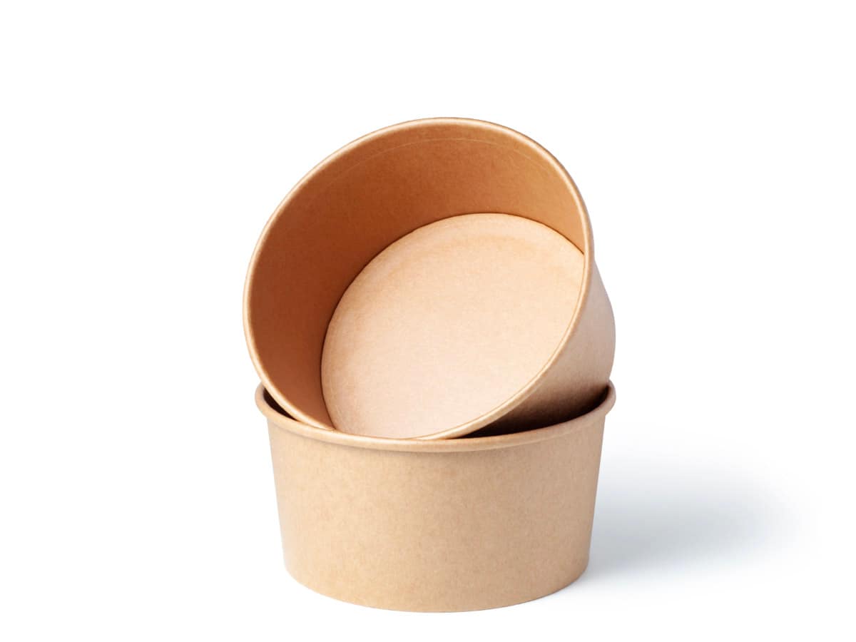 Bols compostables en pulpe, bois et palmier pour plats chauds et froids