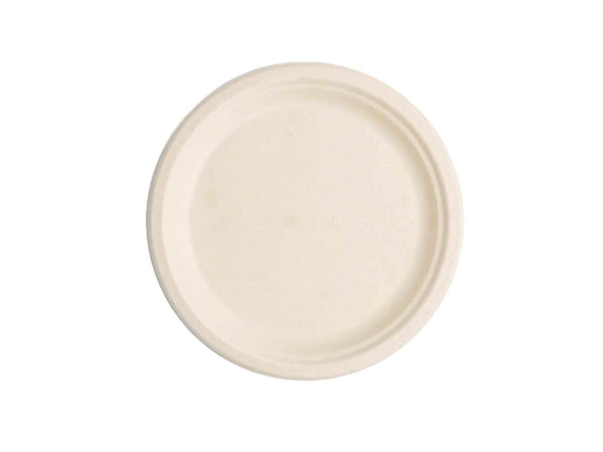 Assiettes compostables en pulpe de cellulose résistantes aux aliments chauds et liquides