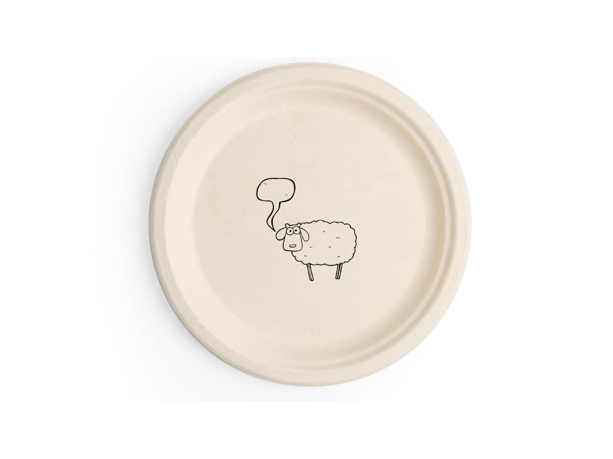 Assiettes compostables personnalisées avec logo, écologiques et résistantes pour restauration