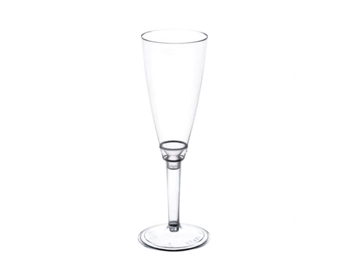 Flûte à vin mousseux compostable, forme élancée idéale pour les bulles.