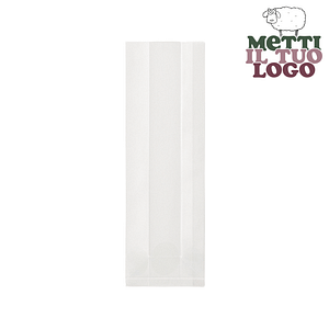 Bustine trasparenti compostabili Natureflex personalizzate 12+7x38 cm
