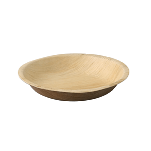 Assiette de dégustation en feuille de palmier ø 18 cm, compostable et biodégradable, design naturel