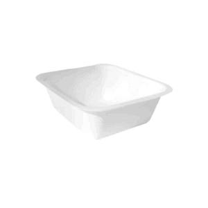 Plateau compostable en canne à sucre, 2-3 portions, pour la restauration collective.
