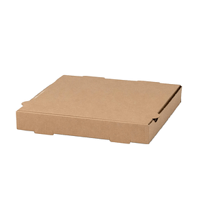 Boîte à pizza kraft avana 26×26 cm, compostable et biodégradable.