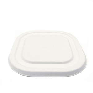Couvercles compostables fibre de canne à sucre 18x18 cm - Écologique et pratique