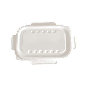 Couvercles compostables en pulpe de cellulose pour les boîtes de 500 à 650 ml, une solution écologique pour les ventes à emporter.