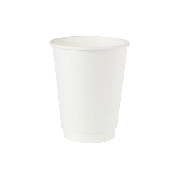 Bicchieri a doppia parete in carta bianca 430 ml (12 oz)100 pz con materiali naturali