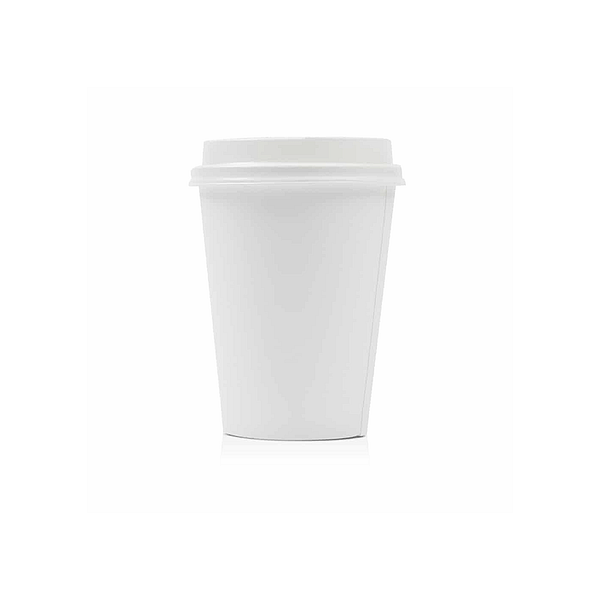 Bicchieri cappuccino compostabili da 220 ml con coperchio in PLA, ideali per asporto