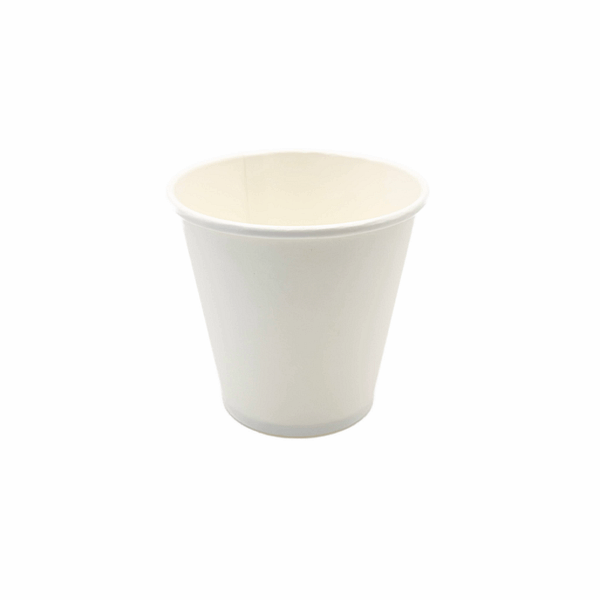 Bicchiere compostabile da 220 ml in cartoncino bianco per bevande calde