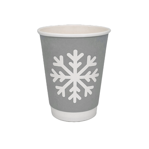 Bicchieri termici natalizi da 430 ml con doppia parete in cartoncino compostabile