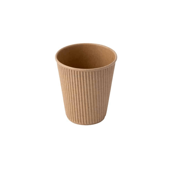 Bicchieri termici usa e getta in cartoncino ondulato 280 ml (8 oz) avana 50 pz perfetto per catering o street food