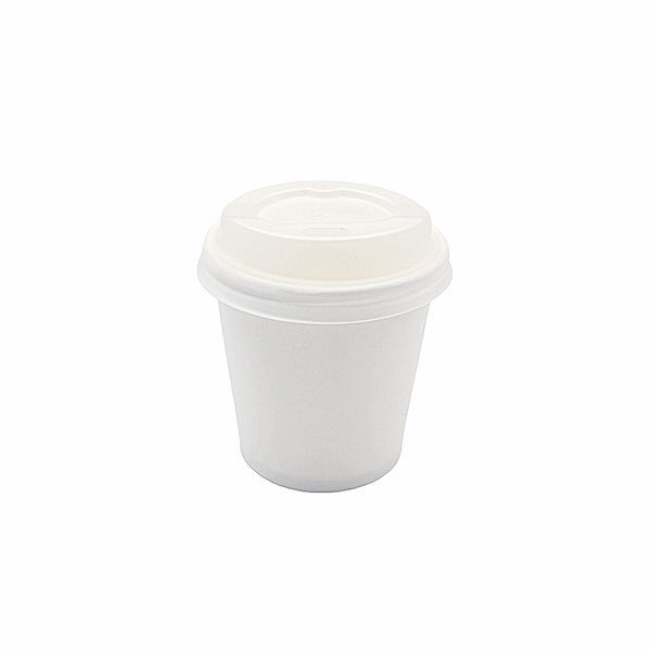 Bicchierini biodegradabili da 120 ml con coperchio abbinato