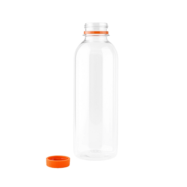 Bottiglie plastica riciclata 500 ml tappo arancione