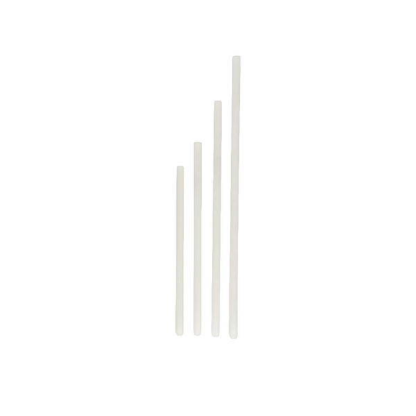 Pailles blanches biodégradables et compostables, 8x250 mm, 400 pièces