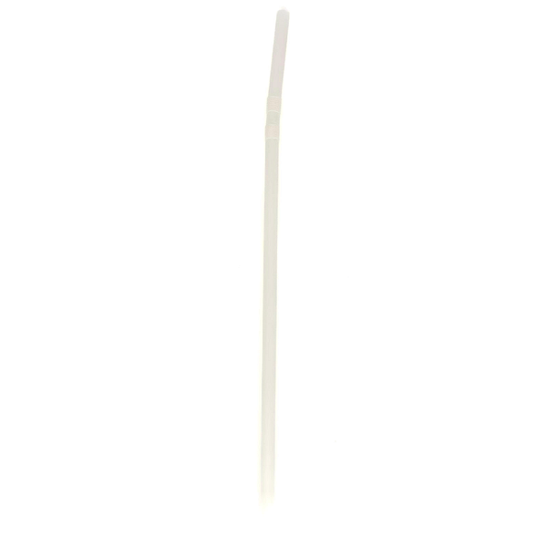 Cannucce flessibili bianche compostabili in bioplastica, 250x6 mm, 500 pezzi.