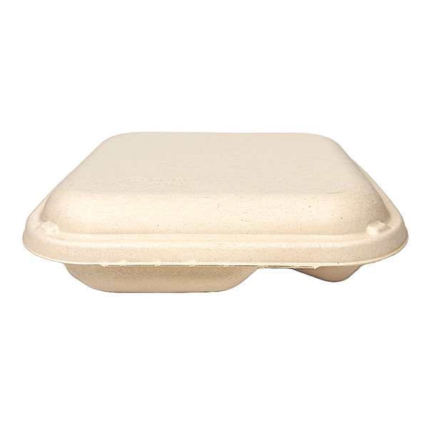 Contenitore triscomparto ecologico con coperchio - confezione da 100 pezzi.