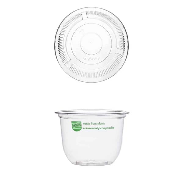 Contenitori per alimenti con coperchio trasparenti compostabili 300 ml 100 pz