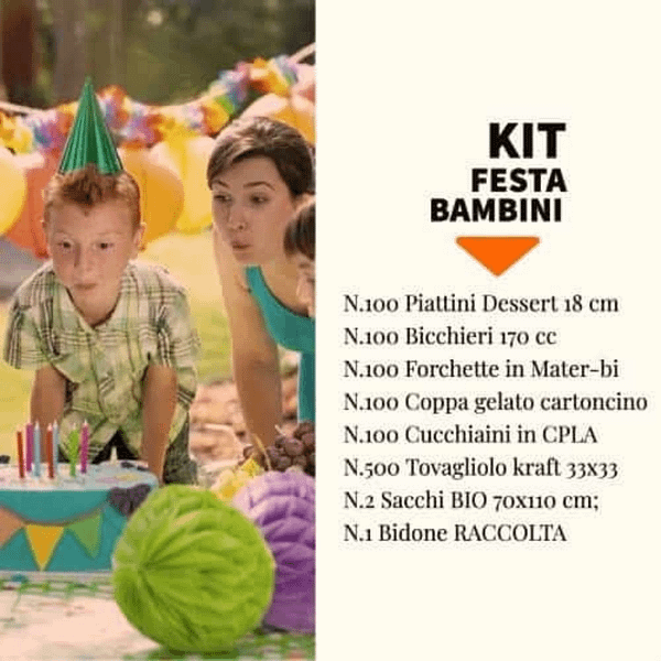 Kit festa stoviglie bambini 100 pz