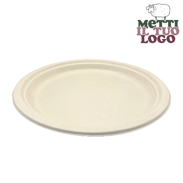 Piatti piani avana personalizzati 30cm ekoe - Stoviglie compostabili eleganti e pratiche.
