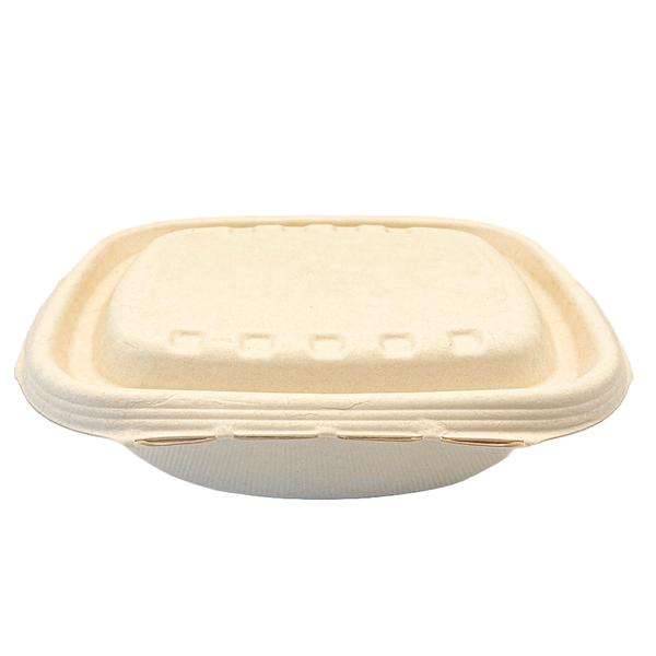 Piatti con coperchio compostabili 900 ml, confezione da 125 pezzi.