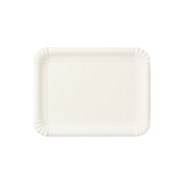Piatti di carta biodegradabili bianchi rettangolari 17×12 cm 400 pz